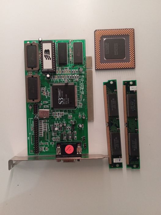 Kit Hardware Retro / Vintage PC – Intel Pentium MMX 166 + Gráfica S3 Trio64V+ + 32MB EDO RAM (DIMM)