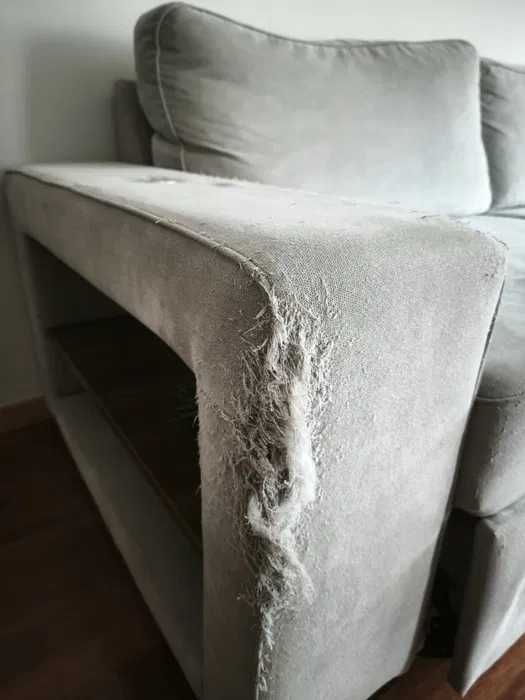 Sofá cama 3 lugares com 2 pufs (usado)