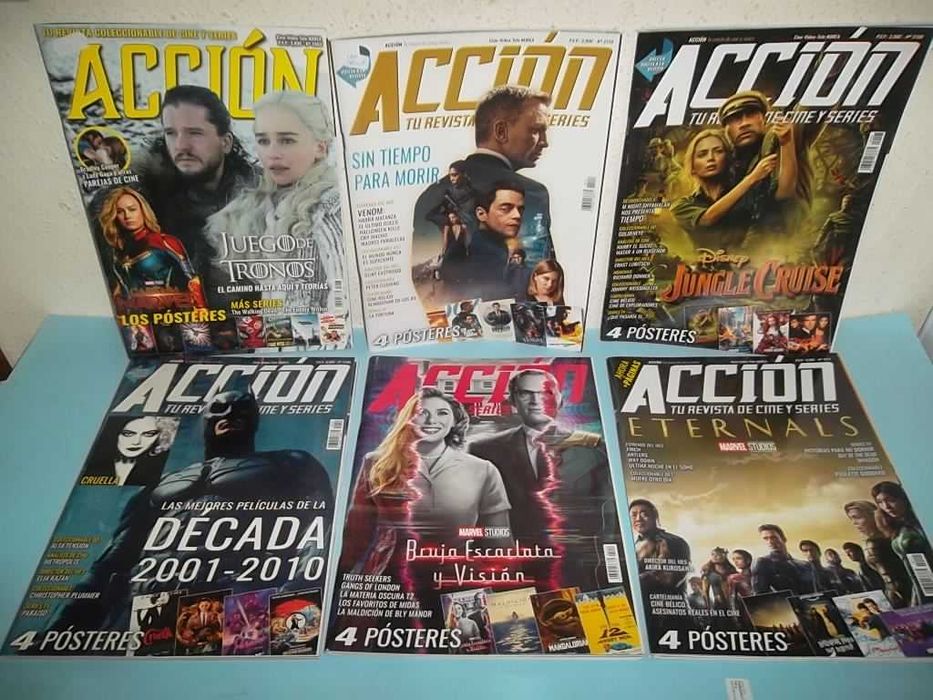 ACCIÓN Revista espanhola Cinema & Séries TV 48 exemplares com POSTERS