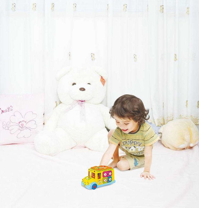 Interaktywny muzyczny autobus dla dzieci edukacyjna zabawka prezent