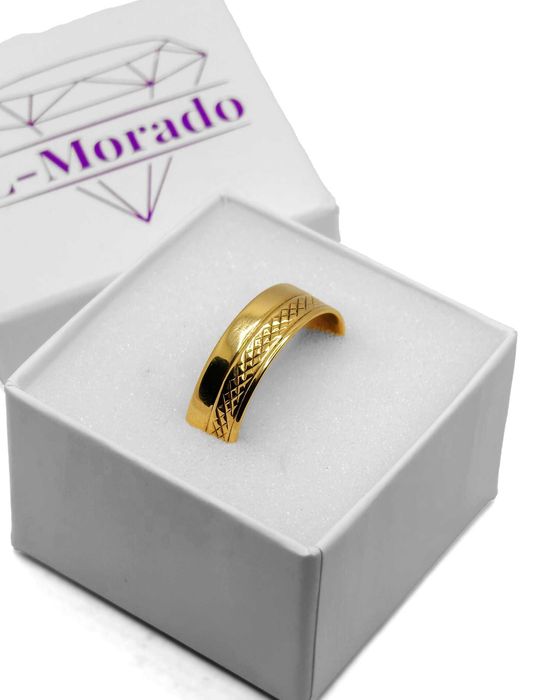 Złota męska obrączka ze wzorem 585p (14k) | 6,15g | r. 33