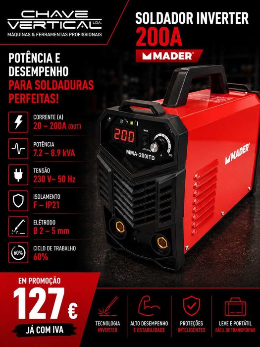 SOLDADOR INVERTER 200A MADER LL29