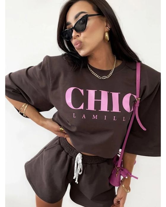 La Milla / t-shirt czekoladowy / oversize