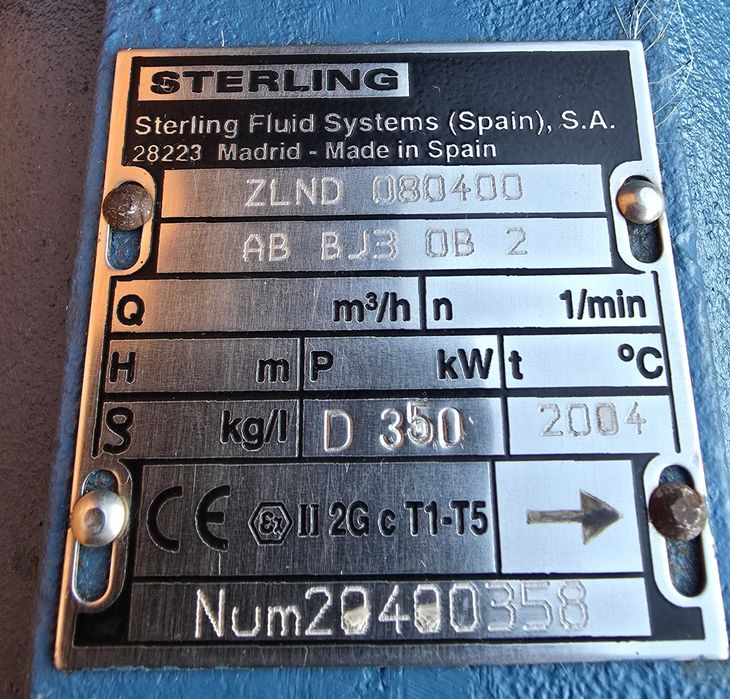 Pompa Wody Wirowa Odśrodkowa Sterling ZLND Ex Przesiewacza KSB