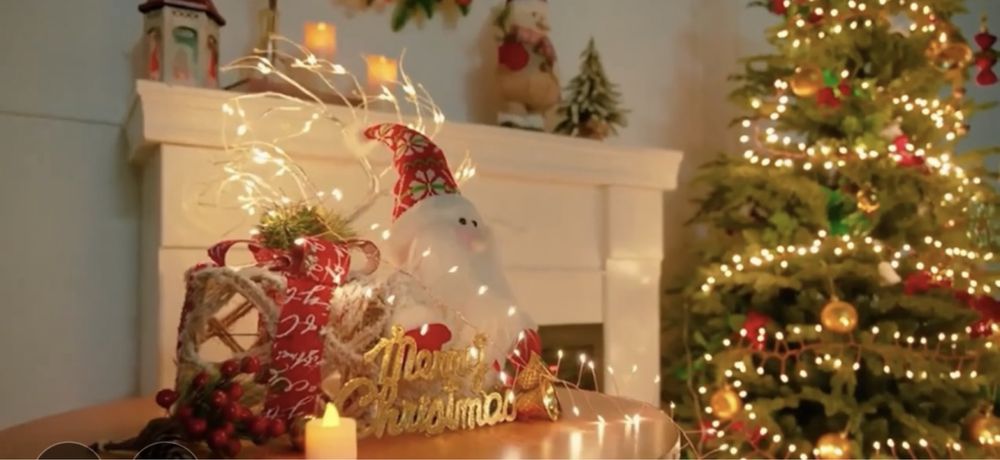 Гірлянда 300 led usb 11 метрів жовтий та 6 метрів біле світло