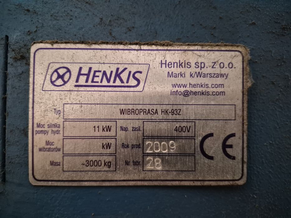 Wibroprasa do kostki/ażur Henkis HK-93Z