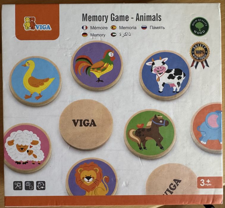 Настільна гра Viga Toys "Memory-тварини", 32 картки
