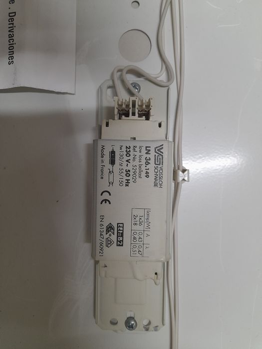 Base candeeiro teto retangular