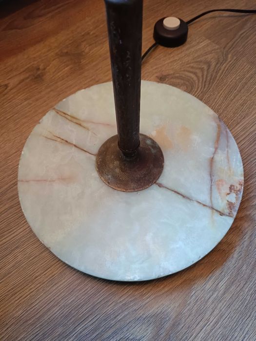 Piękna lampa stojąca , marmur z mosiądzem