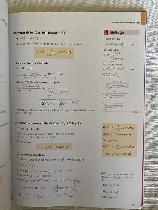 Manual “Novo Espaço” Matemática A 11.° Ano - Porto Editora