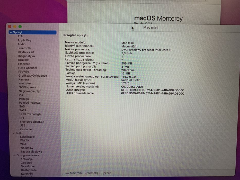 Mac Mini 5.1 macOS Monterey