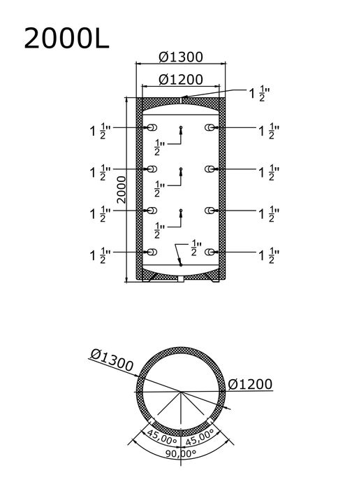 Zbiornik Buforowy Bufor Ciepła 2000l-2500l-3000l dostępny od ręki