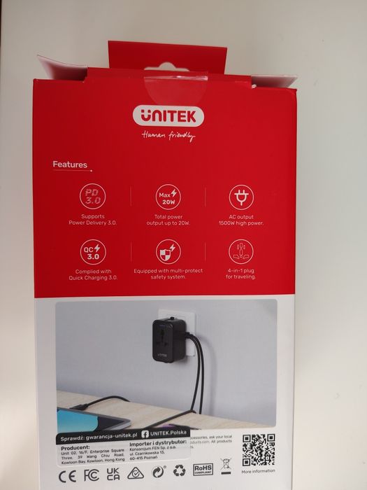 Adapter podróżny Unitek 20W
