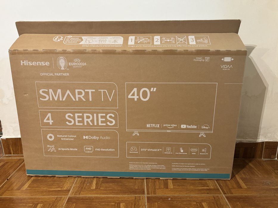 TV Hisense 40” FHD com suporte incluido
