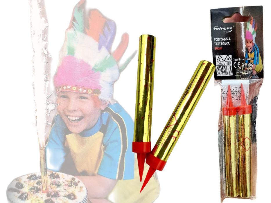 Fontanna tortowa raca urodziny tort dekoracja 10 cm 2 sztuki