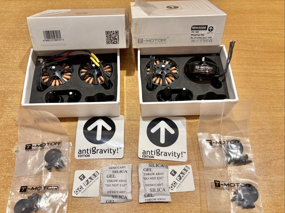 Мотор T-MOTOR 4006 kv380 4шт., пропеллеры 15х5,5 3d-carbon
