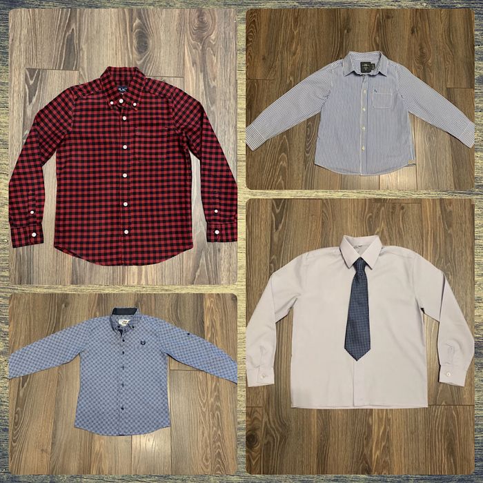 Рубашка школьная H&M, Турция, галстук, бабочка (размер 8-9 лет)