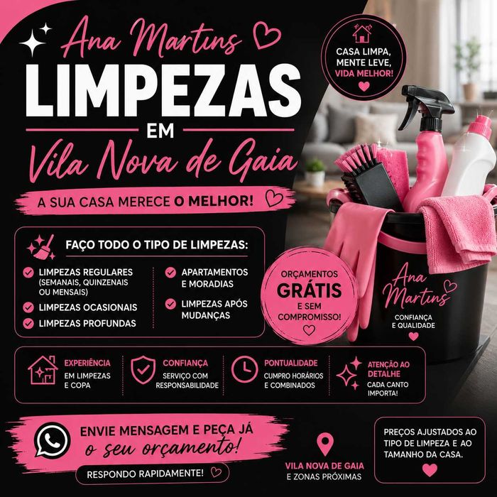 Faço limpezas em Vila Nova de Gaia