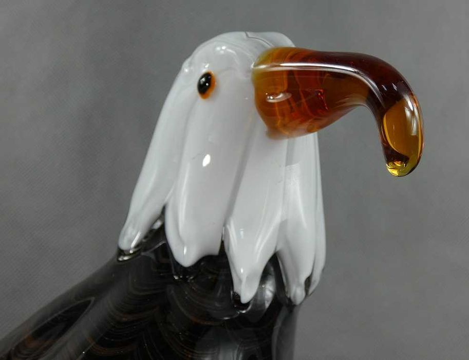 Duża Figura ORZEŁ bielik ptak szkło MURANO figurka 25,5 cm 3 kg