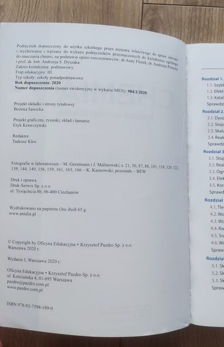 Chemia - podręcznik do klasy 2 liceum i technikum