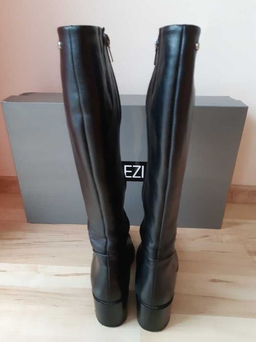 Kozaki czarne skórzane Venezia