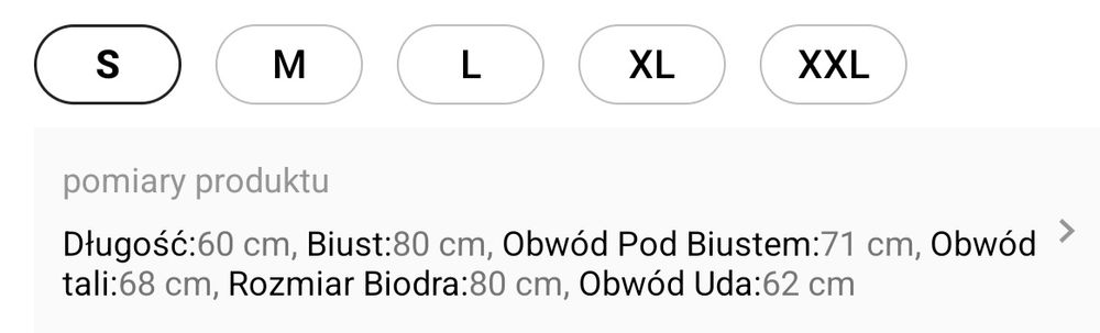 Strój kąpielowy jednoczęściowy rozmiar s