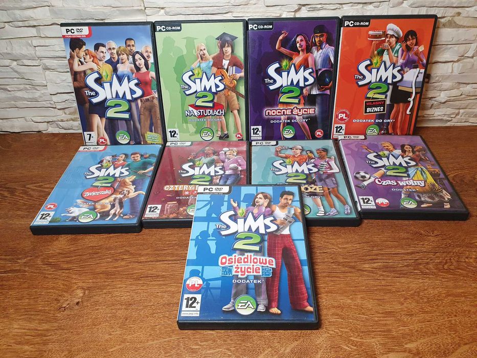 THE SIMS 2 + wszystkie DODATKI i AKCESORIA 18 GIER polskie wydania PL