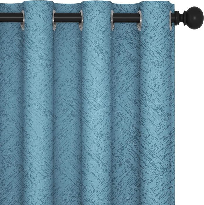 Deconovo 100% nieprzezroczyste zasłony Oczka Pełna szer. 140 cm x wys. 290 cm