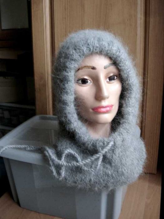 szary kaptur balaclava alpaka jedwab moher