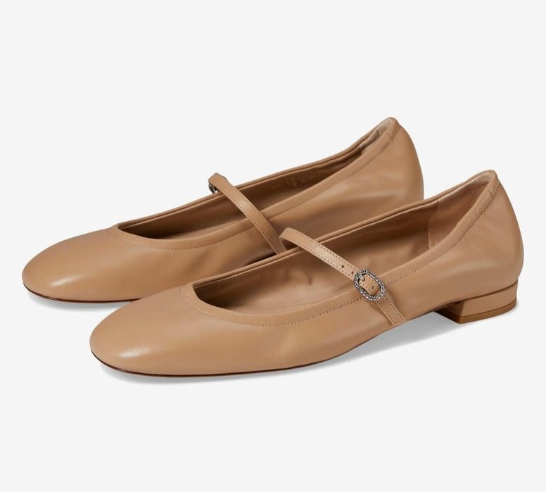 Трендові балетки mary-jane Stuart Weitzman, колір нюд