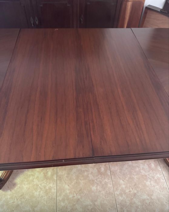 Mesa Madeira Extensivel Maciça com 6 cadeiras