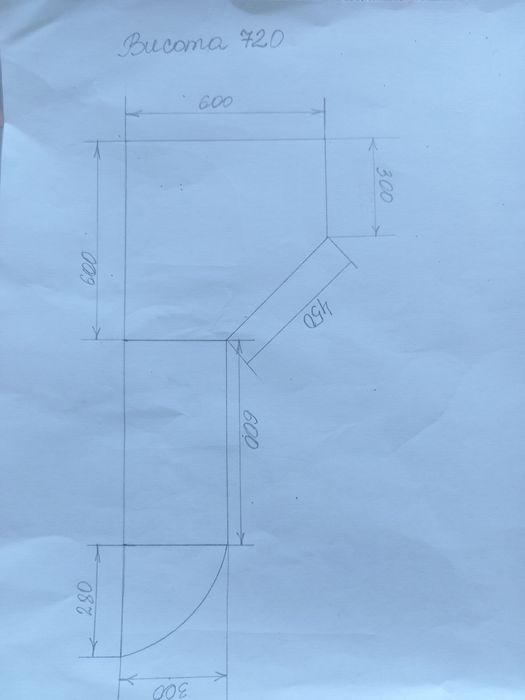 Кухонна кутова навісна шафа+шафа для посуду+кутова поличка