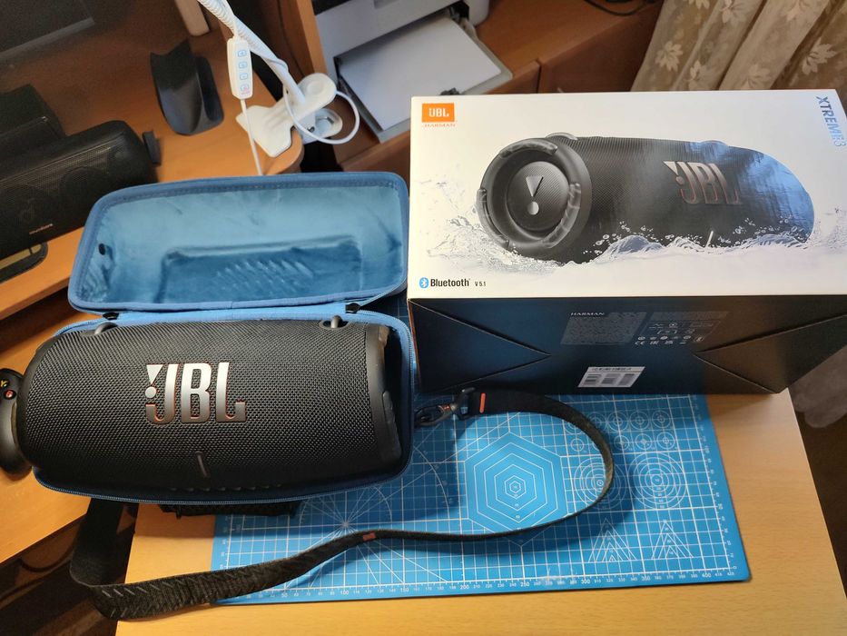 Głośnik bluetooth JBL EXtreme 3 Stereo 2x25 Wat czarny wodoodporny IP 67 z futerałem + box Mega moc stan idealny
