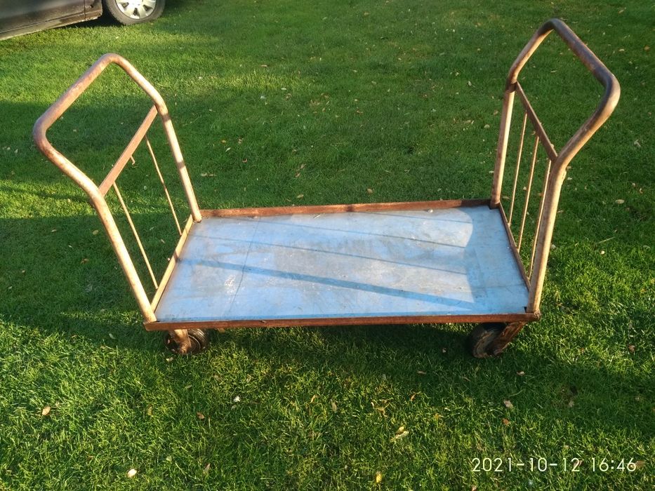 Wózek transportowy magazynowy towarowy duży 125x63cm koła obrotowe