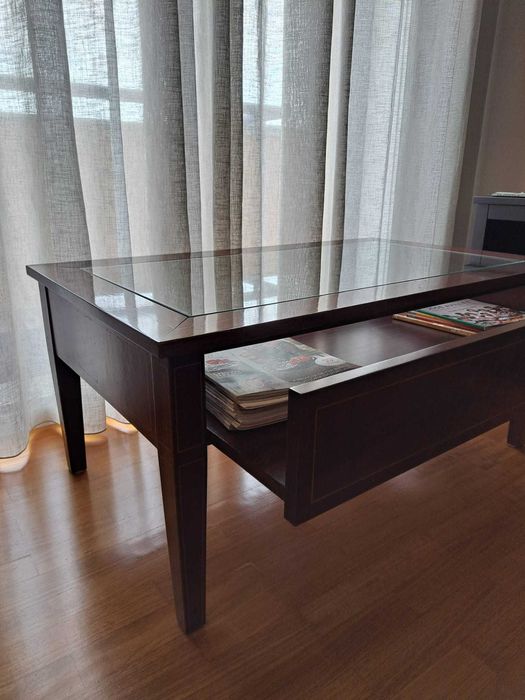 Mesa de centro - sala, cor madeira cerejeira