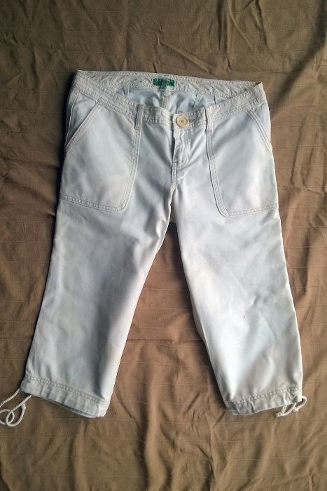 ABERCROMBIE spodnie damskie bawełna 3/4,białe_r.38/40