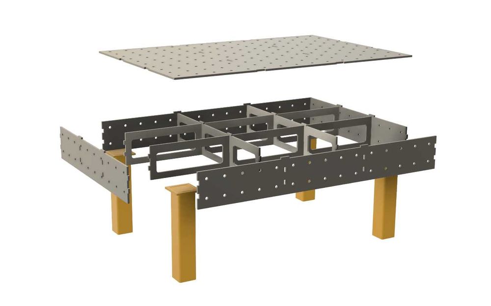 Stół spawalniczy. DXF, pliki na laser.