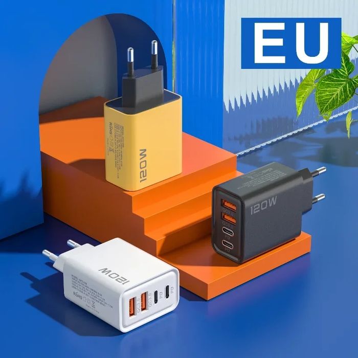 Szybka ładowarka szybkiego ładowania do telefonu 120W PD 2x USB- A 2x USB- C