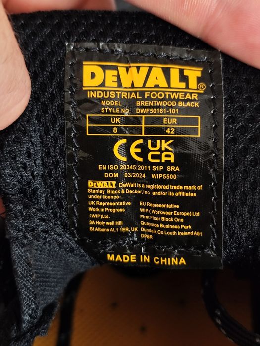 Кросівки DeWALT Brentwood Black S1P зі вставками, розмір 42 - 43