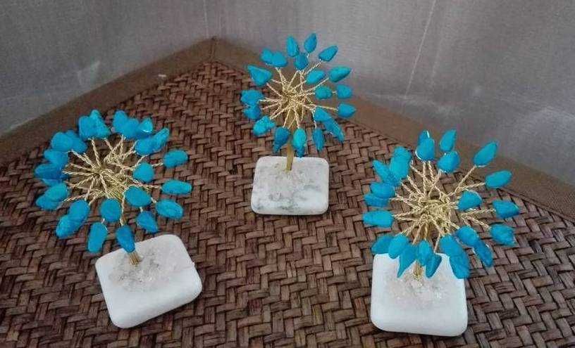 TURKMENIT mosiądz - drzewko szczęścia, wysoki ok 8 cm, bibelot kominek