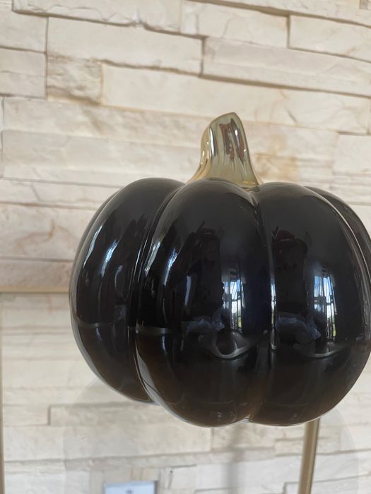 Piękna ozdobna dynia czarno-złota 10cm, glamour, ceramiczna