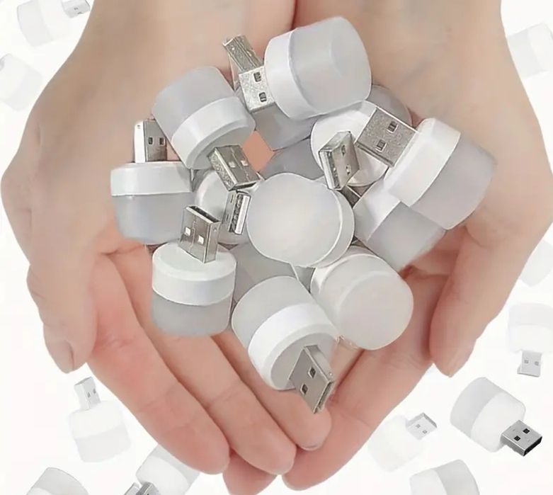 Міні USB LED нічник, біла лампочка
