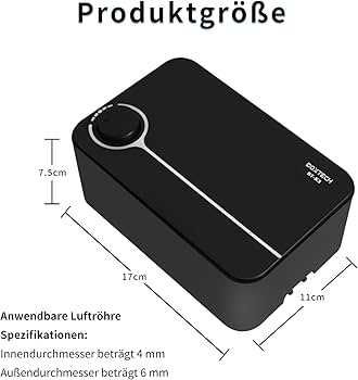 Boxtech Pompa powietrza do akwarium czarna