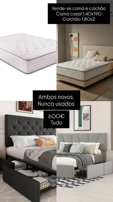 Cama + colchão de mola ensacada