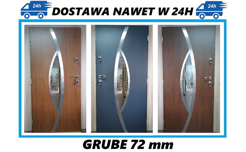 Drzwi zewnętrzne GRUBE 72mm model "MIRIAM 2" SZYBKA DOSTAWA