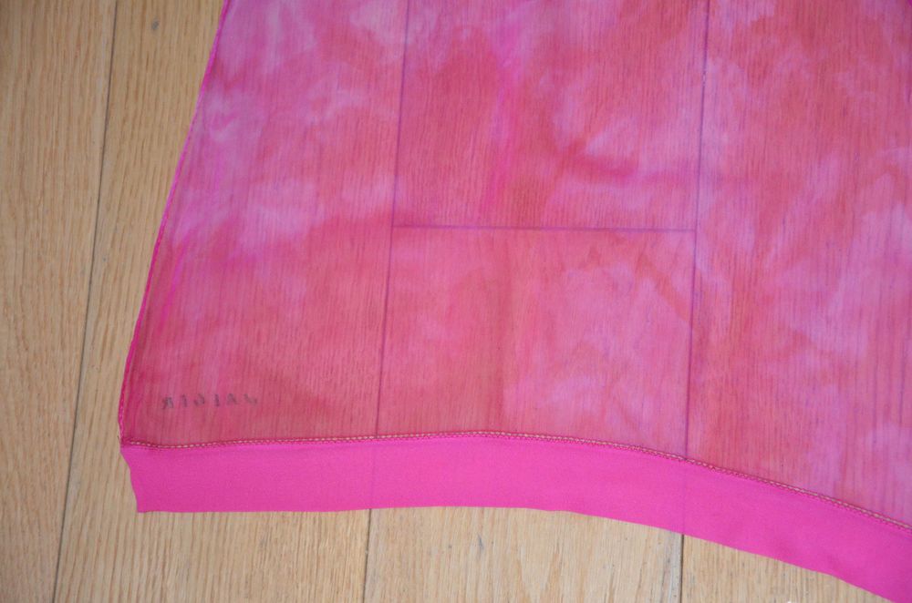 Jaeger chusta szal 100% silk jedwab róż