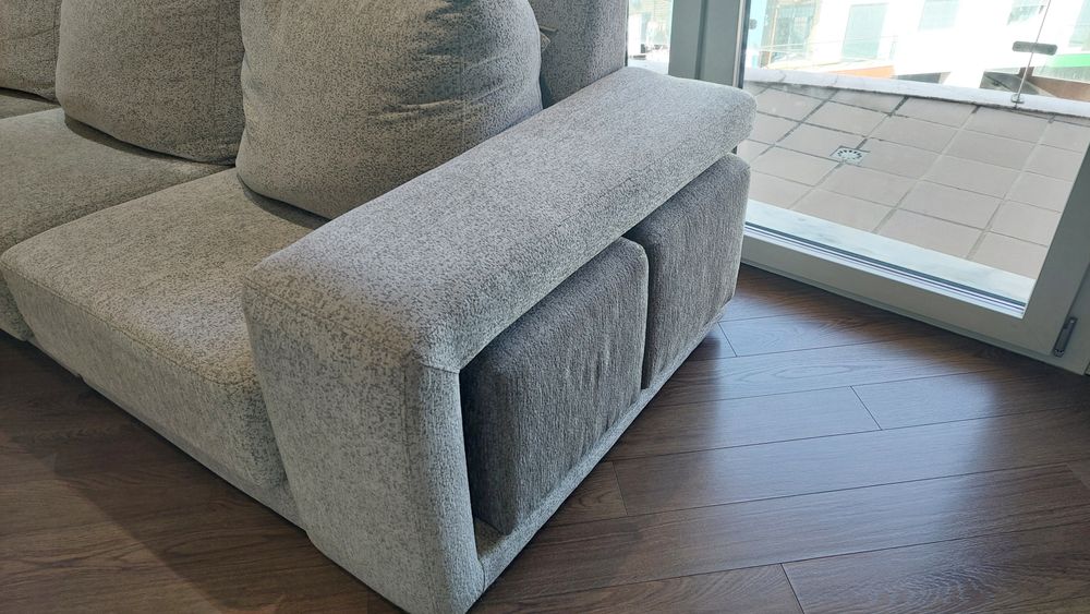 Sofá 3 lugares com chaise longe modular - conforto e estilo