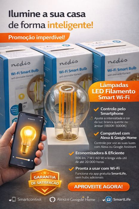 Liquidação de stock- Lampadas Inteligentes Wifi preço de revenda
