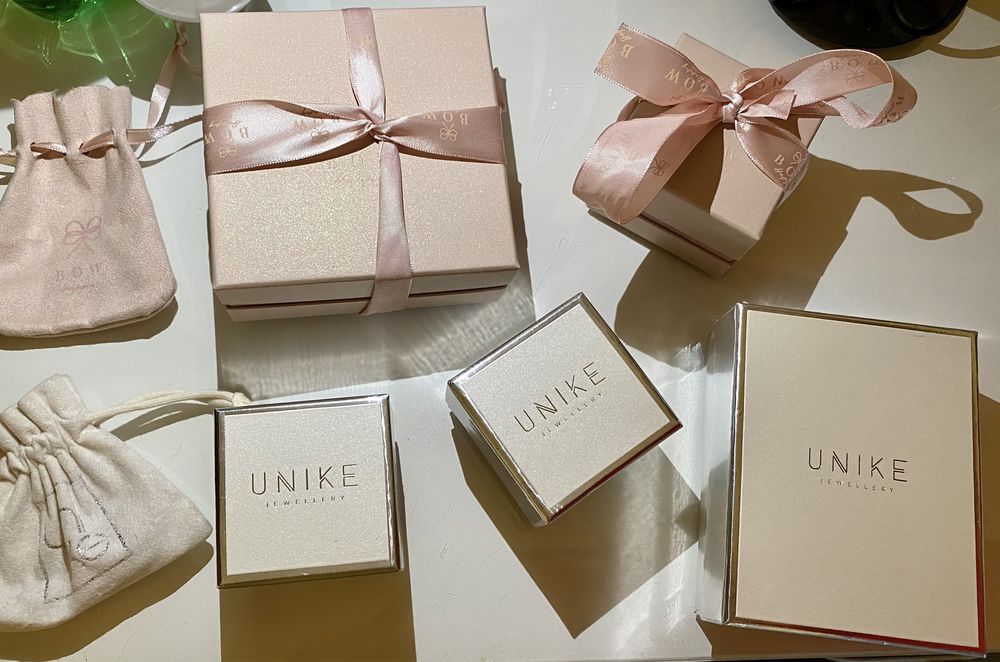 Unike e Bow - caixas e saquinhos