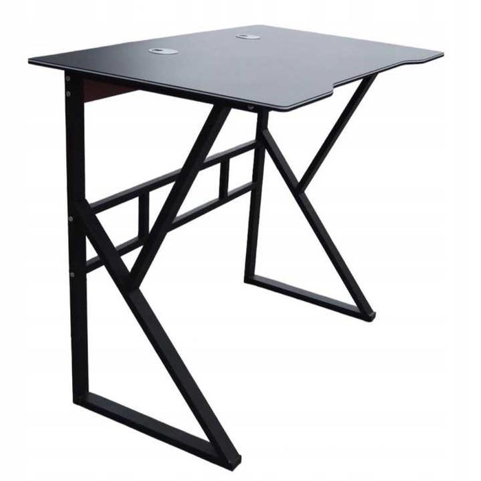 Biurko gamingowe czarne 100x60 z otworem na kable